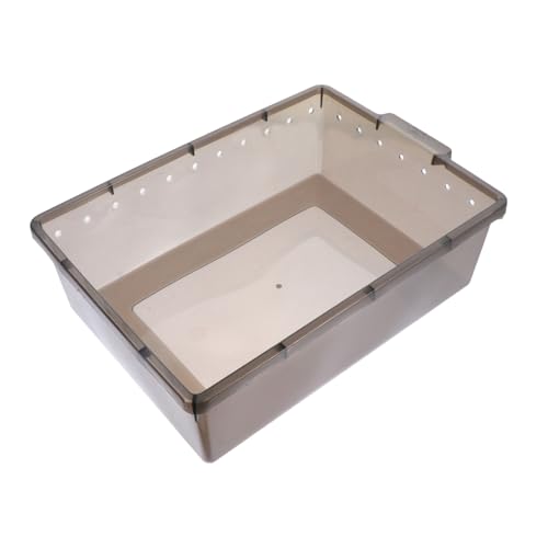 HIAKDOFT Reptilien Fütterungsbox Transparent mit Belüftungslöchern Robuste Kunststoff Zuchtbox für Schlangen und Reptilien Atmungsaktive Aufzuchtbox für Zuhause Schwarze Aufbewahrungsbox von HIAKDOFT