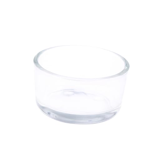 HIAKDOFT Reptilien Futterglas Schale aus Klarem Glas Kleine Runde Wasserschale für Terrarien Geeignet als Futternapf für Schildkröten Eidechsen und Kleine Fische Transparent und Leicht zu von HIAKDOFT