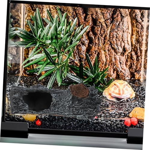 HIAKDOFT Reptilienversteck Baumhöhle aus Widerstandsfähigem Harz Dekoratives Terrarium Ornament Leichtes Platzsparendes Versteck für Gehege Robustes Schlafhaus für Eidechsen und Kleintiere von HIAKDOFT