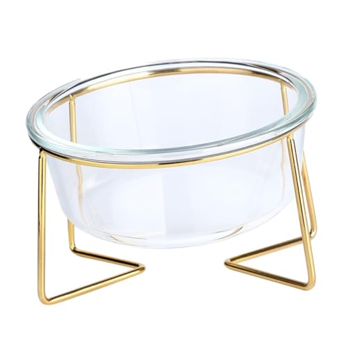 HIAKDOFT Schräger Glas futternapf für Katzen und Hunde mit Rutschfestem Sockel Langlebiges Material Einfache Reinigung Ergonomisches Design für Bequeme Futteraufnahme Hoher Napf mit von HIAKDOFT