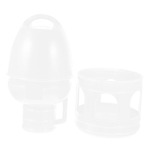 HIAKDOFT Tauben Trinkbrunnen Taube Gießen Nein Wellensittichfutter Für Käfige Wasserknopf Für Tauben Großer Vogel Hühnerfutter Wasserkühler Träger Picken- Geflügelgläser Teich Plastik Weiß von HIAKDOFT