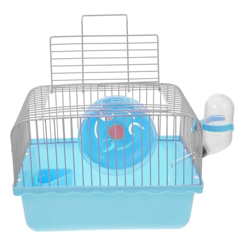 HIAKDOFT Tragbarer Hamsterkäfig mit Tragegriff Multifunktionaler Kleintier transportkäfig für Hamster Chinchillas und Kleine Vögel Inklusive Wasserflaschenhalter Praktisches Reisegehege in von HIAKDOFT