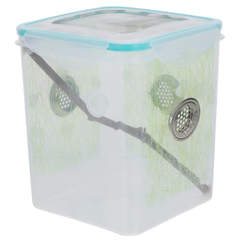 HIAKDOFT Transparente Reptilienzuchtbox aus Stabilem Kunststoff und Holz mit Atmungsaktiven Seitenlöchern Kleine Aufzuchtbox für Spinnen Insekten und Kleine Kriechtiere Portables Habitat HIAKDOFT Transparente Reptilienzuchtbox aus Stabilem Kunststoff und Holz mit Atmungsaktiven Seitenlöchern Kleine Aufzuchtbox für Spinnen Insekten und Kleine Kriechtiere Portables Habitat von HIAKDOFT