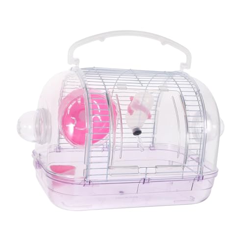 HIAKDOFT Transparenter Hamsterkäfig Tragbar mit Handgriff Kleines Outdoor Tiertransportbehältnis für Hamster Rennmaus Meerschweinchen und Andere Kleintiere Leicht und Komfortabel für von HIAKDOFT