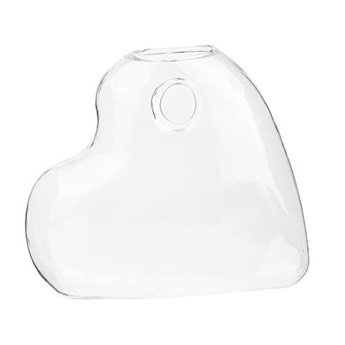 HIAKDOFT Vase in Herzform Fischtankverzierung Wasserspender Krüge mit Deckel Flasche Office Decoration hochzeitsdeko einmachgläser Hängende Blumenbehälter Wasserpflanzvase Transparent von HIAKDOFT