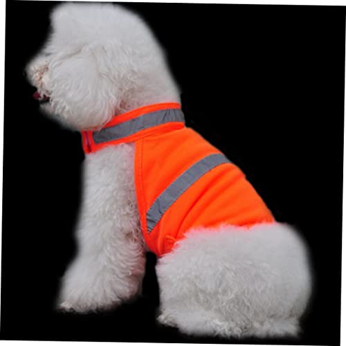 HIAKDOFT Verstellbare Reflektierende Sicherheitsweste für Hunde Atmungsaktiv Leicht Fluoreszierend Orange für Joggen Outdoor Aktivitäten Erhöhte Sichtbarkeit und Schutz von HIAKDOFT