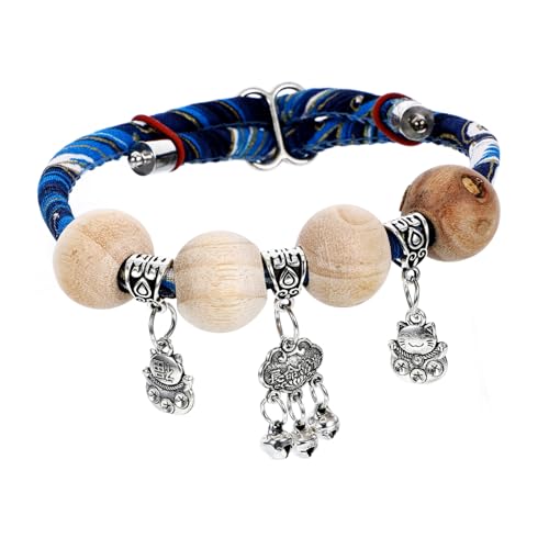 HIAKDOFT Verstellbares Katzenhalsband mit Glöckchen Sicherer Breakaway Verschluss Baumwollseil Blauer Segensanhänger Stilvolles Zubehör für Kätzchen und Haustiere Xs HIAKDOFT Verstellbares Katzenhalsband mit Glöckchen Sicherer Breakaway Verschluss Baumwollseil Blauer Segensanhänger Stilvolles Zubehör für Kätzchen und Haustiere Xs von HIAKDOFT