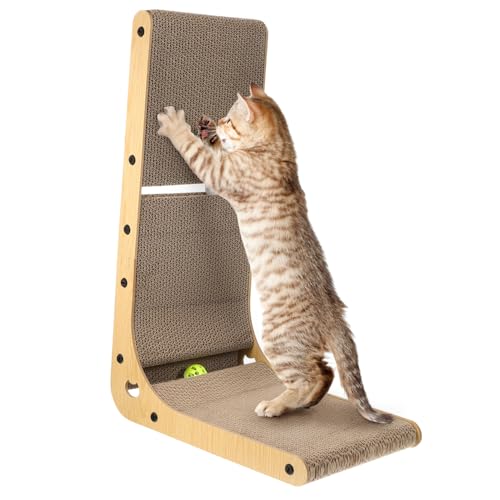 HIAKDOFT Vertikales Katzen kratzbrett aus Holzrahmen mit Klingelspielzeugen Stabiler Kratzpappe für Kleine Katzen und Kätzchen Fördert Gesunde Kratz Klettergewohnheiten im Zufällige Farbe HIAKDOFT Vertikales Katzen kratzbrett aus Holzrahmen mit Klingelspielzeugen Stabiler Kratzpappe für Kleine Katzen und Kätzchen Fördert Gesunde Kratz Klettergewohnheiten im Zufällige Farbe von HIAKDOFT
