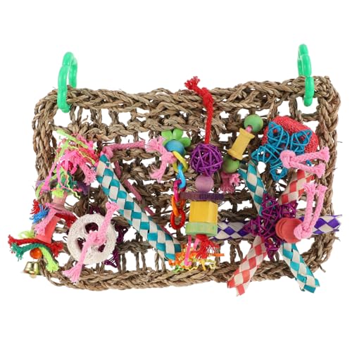 HIAKDOFT Vogel Kletternetz Handgewebtes Bissfestes für Papageien Wellensittiche und Kleine Vögel Langlebiges Naturmaterial für Kau Beschäftigungsspaß im Käfig Zufällige Zufällige Farbe HIAKDOFT Vogel Kletternetz Handgewebtes Bissfestes für Papageien Wellensittiche und Kleine Vögel Langlebiges Naturmaterial für Kau Beschäftigungsspaß im Käfig Zufällige Zufällige Farbe von HIAKDOFT