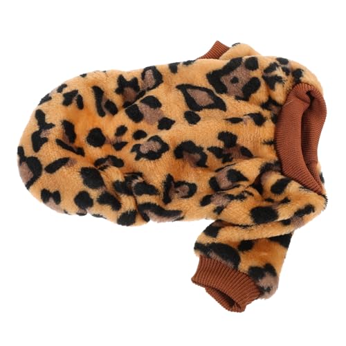 HIAKDOFT Warmer Hundepullover aus Weichem Korallenfleece Kleiner Welpenpullover mit Süßem Leopardenmuster Kuscheliger Haustierpullover für Herbst und Winter Bequem und Stylisch für Kleine von HIAKDOFT