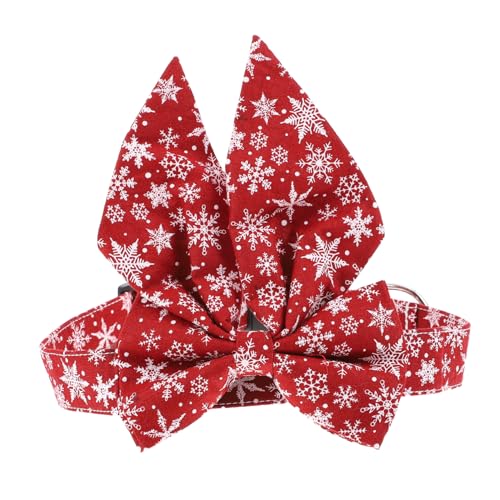 HIAKDOFT Weihnachtliches Haustierhalsband mit Abnehmbarem Schleifendekor Hautfreundliches Baumwollmaterial Verstellbar für Katzen und Kleine Hunde Festliche Party Accessoire von HIAKDOFT