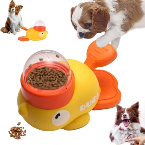 HIAME Entenform Hund Slow Feeder, 2025 New Interaktiver Haustier Futter Entenform Leckerbissen Spender, Katzen Hund Spielzeug für Anreicherung, Unterhaltung, Kaubeständiges IQ-Training von HIAME