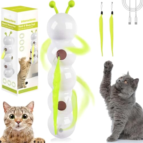 HIAME Wuselwurm Katzen Spielzeug für Gelangweilte Wohnungskatzen, Smart Motion Katzen Spielzeug mit Wurmdesign, Interaktiver Wurmreiz mit Saugnapf für Katzen, Wand & Fenster Montiert Katzenspielzeug HIAME Wuselwurm Katzen Spielzeug für Gelangweilte Wohnungskatzen, Smart Motion Katzen Spielzeug mit Wurmdesign, Interaktiver Wurmreiz mit Saugnapf für Katzen, Wand & Fenster Montiert Katzenspielzeug von HIAME
