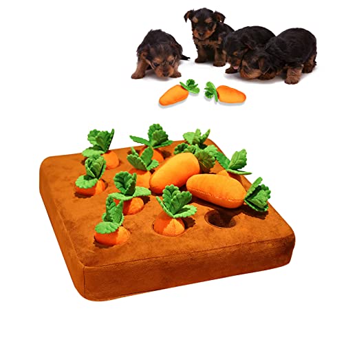Intelligenzspielzeug für Hunde, Karotte Schnüffelteppich Hund, Rettich Plüschspielzeug Karotte Kauspielzeug für Futtersuche, Schnüffeltraining, Beseitigt Langeweile und Stress von HICAS