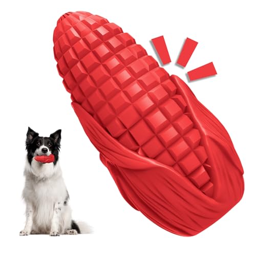 HICC PULE Unzerstörbares Hunde-Kauspielzeug für aggressive Kauer, robustes, langlebiges Quietschen, interaktives Hundespielzeug mit Milchgeschmack, Reinigung der Zähne, Hundespielzeug für kleine, von HICC PULE
