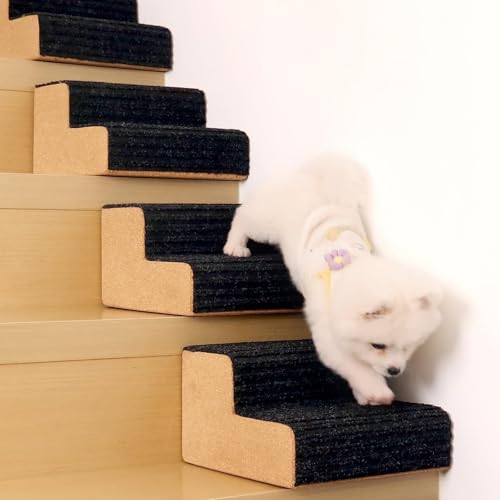 HIDODO Hunderampe für kleine Hunde, 2 Stufen, modulare Schaumstoff-Hundetreppe für jede Treppe, Hundetreppe mit strapazierfähigem Anti-Rutsch für kleine, mittelgroße und alte Hundewelpen (4 Stück) von HIDODO
