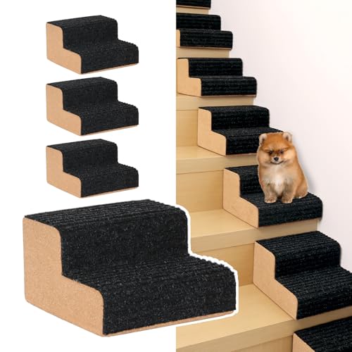 HIDOG Hundetreppe für kleine Hunde, 2-stufige (15,2 cm Höhe), modulare Haustiertreppe für Jede Treppe, rutschfeste Hunderampe mit hoher Unterstützung, für verletzte ältere Haustiere und kleine, von HIDOG