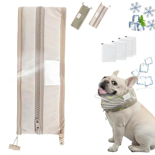 Petzymart Cool Loop, Petzymart Coolloop, Cooling Collar for Dog with Ice Packs, Cool Loop for Dogs, 2025 New Reusable Dog Cooling Collar Neck Cooler, for Small Medium Large Puppy (Brown, M(8-12kg)) von HIDRUO