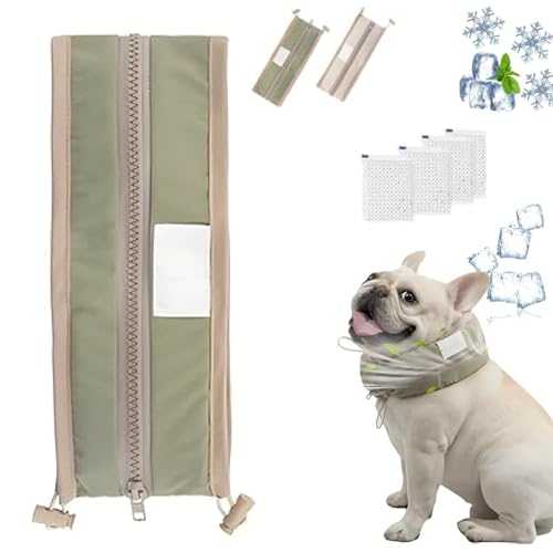 Petzymart Cool Loop, Petzymart Coolloop, Cooling Collar for Dog with Ice Packs, Cool Loop for Dogs, 2025 New Reusable Dog Cooling Collar Neck Cooler, for Small Medium Large Puppy (Green, M(8-12kg)) von HIDRUO