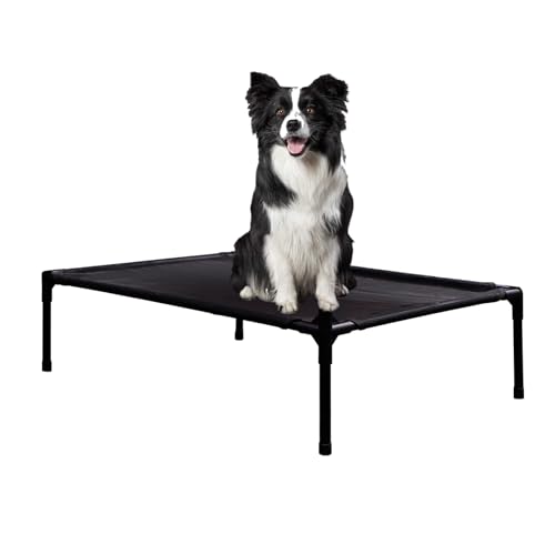 Erhöhtes Hundebett für kleine Hunde, erhöhtes Outdoor-Hundebett mit atmungsaktivem und waschbarem Netz, Haustierhängematte für drinnen und draußen, mit rutschfesten Füßen Erhöhtes Hundebett für kleine Hunde, erhöhtes Outdoor-Hundebett mit atmungsaktivem und waschbarem Netz, Haustierhängematte für drinnen und draußen, mit rutschfesten Füßen von HIEDUYT
