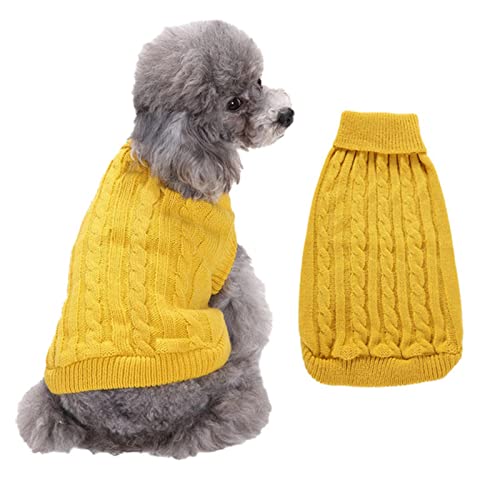 HIHELO Hundebekleidung für Winterhunde Chihuahua, Kätzchen, weich, bunt, für Haustiere, Katzen, Gelb, 1 Stück, 2XL von HIHELO