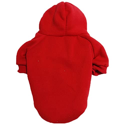 HIHELO Hundekleidung, solide Hundejacke, Mantel, Kapuzenpullover, Sweatshirt, Haustierkleidung für kleine, mittelgroße und große Hunde, Rot, 9 x L 32,1 kg - 36 kg von HIHELO