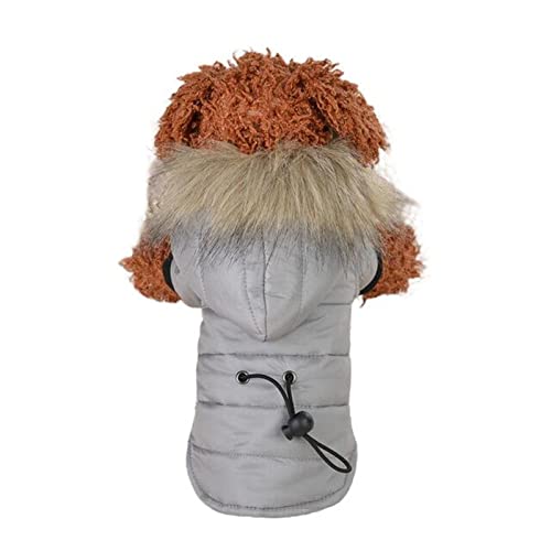 HIHELO Hundekleidung Outfits warme kleine Hundekleidung Winter Haustier Hundemantel für Kapuze Welpen Jacke Kleidung für Hunde - Grau, M von HIHELO