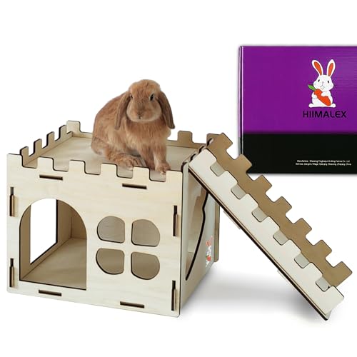 HIIMALEX Extra großes, stabiles Kaninchenschloss-Versteck für den Innenbereich, Kaninchen, Spielhaus mit Treppe, runde Kanten, abnehmbare Lebensräume für Kaninchen, Igel, Meerschweinchen, Chinchilla, HIIMALEX Extra großes, stabiles Kaninchenschloss-Versteck für den Innenbereich, Kaninchen, Spielhaus mit Treppe, runde Kanten, abnehmbare Lebensräume für Kaninchen, Igel, Meerschweinchen, Chinchilla, von HIIMALEX