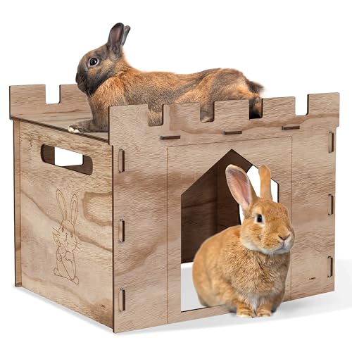 HIIMALEX Großes stabiles Hasenhaus mit geräumigem Balkonversteck, abnehmbares Spielhaus für Kaninchenversteck Schlossturm, Spielzeug für Indoor-Hasen, Meerschweinchen, Hamster, Chinchilla, Rennmäuse HIIMALEX Großes stabiles Hasenhaus mit geräumigem Balkonversteck, abnehmbares Spielhaus für Kaninchenversteck Schlossturm, Spielzeug für Indoor-Hasen, Meerschweinchen, Hamster, Chinchilla, Rennmäuse von HIIMALEX