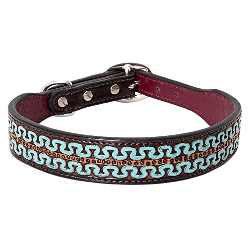 HILASON Braunes mittelstarkes Echtleder-Hundehalsband, mittelgroß, Hundehalsband, Leder-Hundehalsband, handgefertigtes Hundehalsband, weiches Hundehalsband, handgearbeitet von HILASON