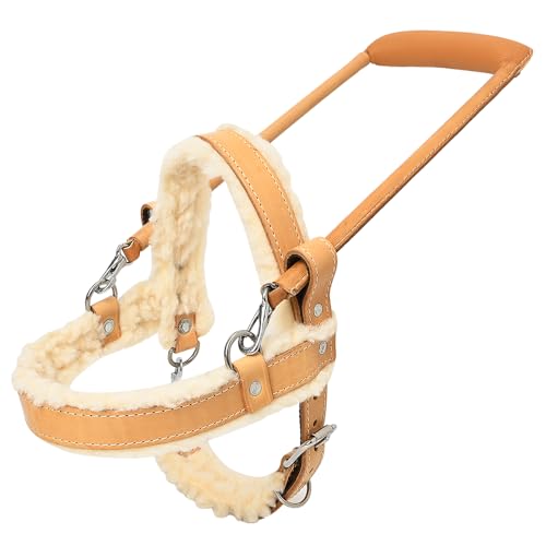 HILASON Echtleder Hilfe Guide Hundegeschirr XS Small Medium Large X-Large mit Griff, Tan-Fleece HILASON Echtleder Hilfe Guide Hundegeschirr XS Small Medium Large X-Large mit Griff, Tan-Fleece von HILASON