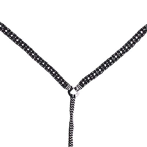 HILASON Pferdehalsband Kreuznetz geflochten Paracord schwarz/weiß von HILASON