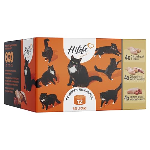 HiLife Luxury Meat Selection In Sauce Nassfutter Dosen für Katzen, 12 x 70 g HiLife Luxury Meat Selection In Sauce Nassfutter Dosen für Katzen, 12 x 70 g von HILIFE