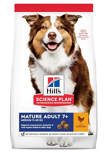 HILL S Medium Mature Adult 7+ - Trockenfutter für reife Hunde mit Huhn 2,5 kg von HILL S