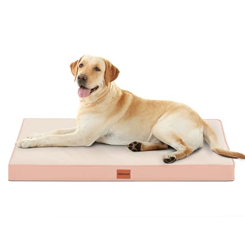HIMEET XL-Hundebett, 111,8 cm, extra groß, waschbar, mit abnehmbarem Bezug und wasserdichtem Innenbezug, orthopädisches Hundebett, Größe XL mit Eierschaum-Unterstützung für Hunde bis zu 43 kg, Rosa HIMEET XL-Hundebett, 111,8 cm, extra groß, waschbar, mit abnehmbarem Bezug und wasserdichtem Innenbezug, orthopädisches Hundebett, Größe XL mit Eierschaum-Unterstützung für Hunde bis zu 43 kg, Rosa von HIMEET