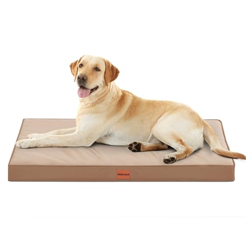 HIMEET XL-Hundebett, 111,8 cm, extra groß, waschbar, mit abnehmbarem Bezug und wasserdichtem Innenbezug, orthopädisches Hundebett, Größe XL mit Eierschaum-Unterstützung für Hunde bis zu 43 kg, Braun HIMEET XL-Hundebett, 111,8 cm, extra groß, waschbar, mit abnehmbarem Bezug und wasserdichtem Innenbezug, orthopädisches Hundebett, Größe XL mit Eierschaum-Unterstützung für Hunde bis zu 43 kg, Braun von HIMEET