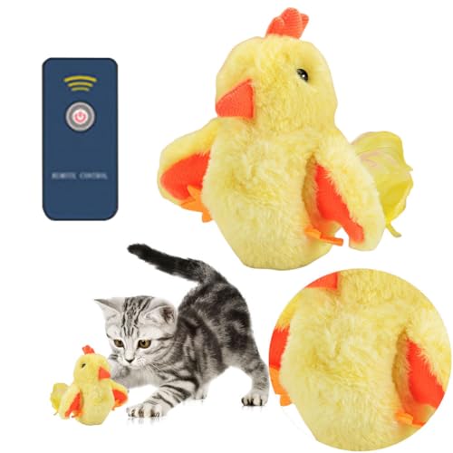 HIMS Elektrisches Katzenspielzeug Küken Spielzeug für Katze, Katzenspielzeug Selbstbeschäftigung mit Fernsteuerung, Interaktives Vogeljagd Katzenspielzeug mit 3 Modi, Flapping Küken Cat Toy, Küken HIMS Elektrisches Katzenspielzeug Küken Spielzeug für Katze, Katzenspielzeug Selbstbeschäftigung mit Fernsteuerung, Interaktives Vogeljagd Katzenspielzeug mit 3 Modi, Flapping Küken Cat Toy, Küken von HIMS