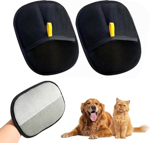 HIMS FellMagnet, Fellhandschuhe Fingerlos Katze, Wiederverwendbare Fellpflegehandschuhe Für Haustiere, Katzen Hunde Handschuhe Fellpflege Für Glattes und Gesundes Fell (2 Stück) von HIMS