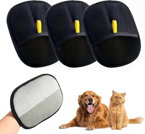 HIMS FellMagnet, Fellhandschuhe Fingerlos Katze, Wiederverwendbare Fellpflegehandschuhe Für Haustiere, Katzen Hunde Handschuhe Fellpflege Für Glattes und Gesundes Fell (3 Stück) von HIMS