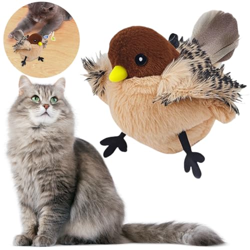 HIMS Katzenspielzeug Vogel, Interaktives Katzenspielzeug, Flappy Bird Spielzeug mit Katzenminze, Flatternde Flügel zwitschernder Vogel Verfolgungsjagd Katzenspielzeug für Hauskatzen zum Beißen, Vogel HIMS Katzenspielzeug Vogel, Interaktives Katzenspielzeug, Flappy Bird Spielzeug mit Katzenminze, Flatternde Flügel zwitschernder Vogel Verfolgungsjagd Katzenspielzeug für Hauskatzen zum Beißen, Vogel von HIMS
