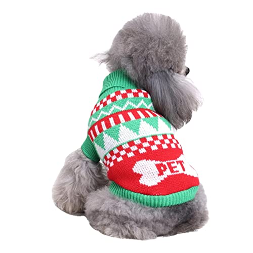 HINAA Hundepullover Schneeflocke Weihnachtspullover Hundekleidung für kleine mittelgroße Hunde Katzen, Winter Rollkragen Outfit, Warm Weich Pullover Hund Weihnachtspullover von HINAA