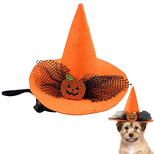 Halloween Haustier Hexenhut, Haustier Halloween Zauberer Hut | Hunde Katzen Kostüm Set für Kätzchen Welpen Party Cosplay Dekoration Kostüm Haustier Verkleiden Zubehör von HINAA