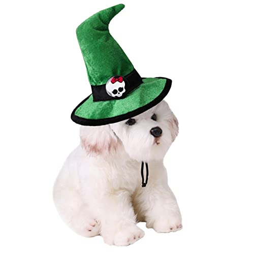 Halloween-Kleidung & Zubehör für Hunde und Katzen, verstellbarer niedlicher Hexenhut für kleine Hunde, Haustierkostüm für Haustier-Halloween-Cosplay-Party von HINAA