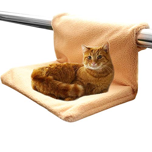 HINATAA Waschbares Heizkörperbett für Katzen und Hunde, robuster, langlebiger Metallrahmen, warm und bequem, max. Haustiergewicht bis zu 5 kg, Beige von HINATAA