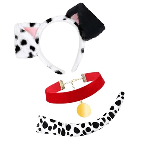 3-teiliges Halloween-Hundekostüm-Zubehör, Hundekostüm, Stirnband, Schwanz, Hundehalsband für Kinder, Erwachsene, Cosplay, Halloween 3-teiliges Halloween-Hundekostüm-Zubehör, Hundekostüm, Stirnband, Schwanz, Hundehalsband für Kinder, Erwachsene, Cosplay, Halloween von HINAYOSAN