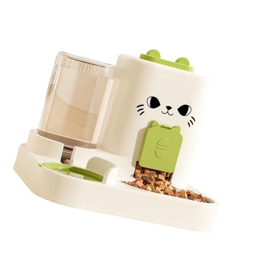 Erhöhte Futterspender für Haustiere mit abnehmbarem Edelstahlnapf und automatischem Wasserspender für Katzen und Hunde, moderne automatische Futterspender für Haustiere mit Anti-Leck-Design von HINAYOSAN