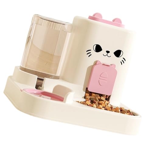 Erhöhte Futterspender für Haustiere mit abnehmbarem Edelstahlnapf und automatischem Wasserspender für Katzen und Hunde, moderne automatische Futterspender für Haustiere mit Anti-Leck-Design von HINAYOSAN