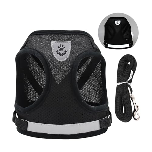 Reflektierendes Hundegeschirr, atmungsaktives Netz, Weste mit Seil für kleine Hunde, sicheres Design, Haustier-Outdoor-Ausrüstung, reisefreundliche Haustierweste von HINAYOSAN