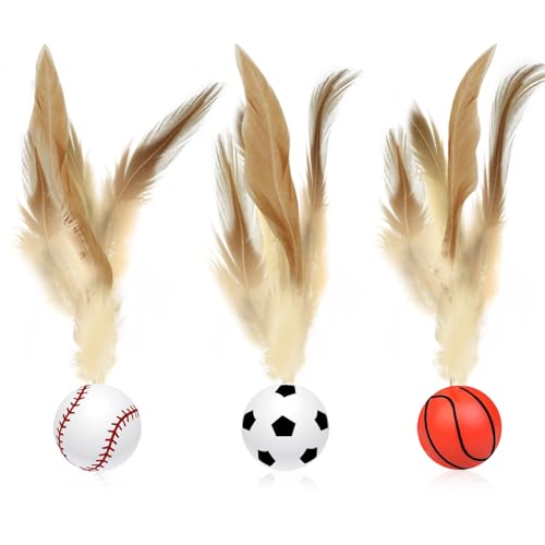 HINGTAI 3 Stück Katzen-Federball-Spielzeug für den Innenbereich, interaktives Basketball-Fußball-Spielzeug für Erwachsene, Katzen-Kätzchen, Kauen, Langeweile, Bewegungsaktivierter automatischer Ball HINGTAI 3 Stück Katzen-Federball-Spielzeug für den Innenbereich, interaktives Basketball-Fußball-Spielzeug für Erwachsene, Katzen-Kätzchen, Kauen, Langeweile, Bewegungsaktivierter automatischer Ball von HINGTAI