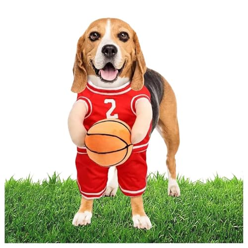 HINNVCL Hunde-Basketballkostüm mit Ball, Halloween-Basketball-Hundekostüm, Hund im Basketballkostüm, Hunde-Basketballspieler-Kostüm, Hunde-Basketball-Kostüm für kleine mittelgroße Hunde HINNVCL Hunde-Basketballkostüm mit Ball, Halloween-Basketball-Hundekostüm, Hund im Basketballkostüm, Hunde-Basketballspieler-Kostüm, Hunde-Basketball-Kostüm für kleine mittelgroße Hunde von HINNVCL